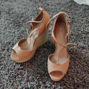 Nude aldo platform wedges